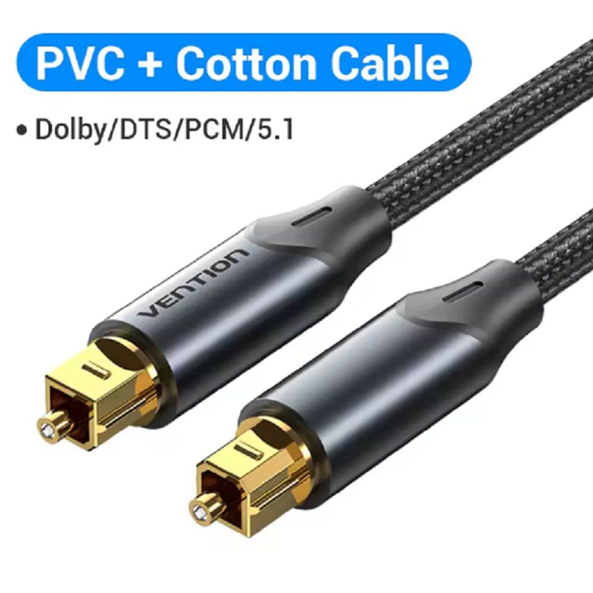 VENTION - Audio Digital Toslink 5m Fibra Optica Premium Nylon Ps5 SPDIF