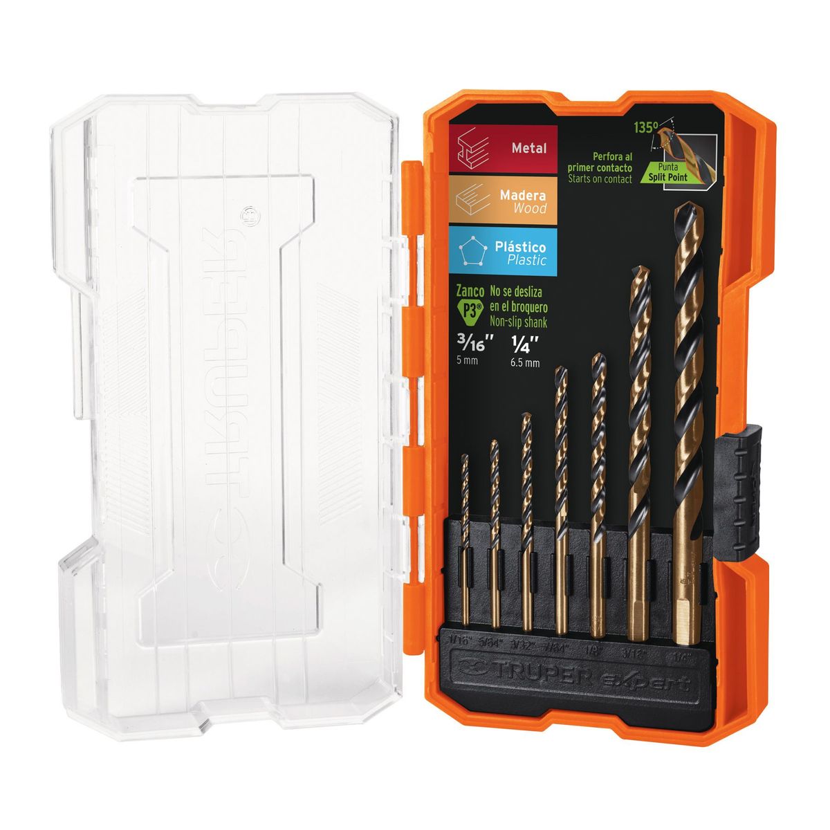 TRUPER - Juego de 7 brocas para metal HSS Truper