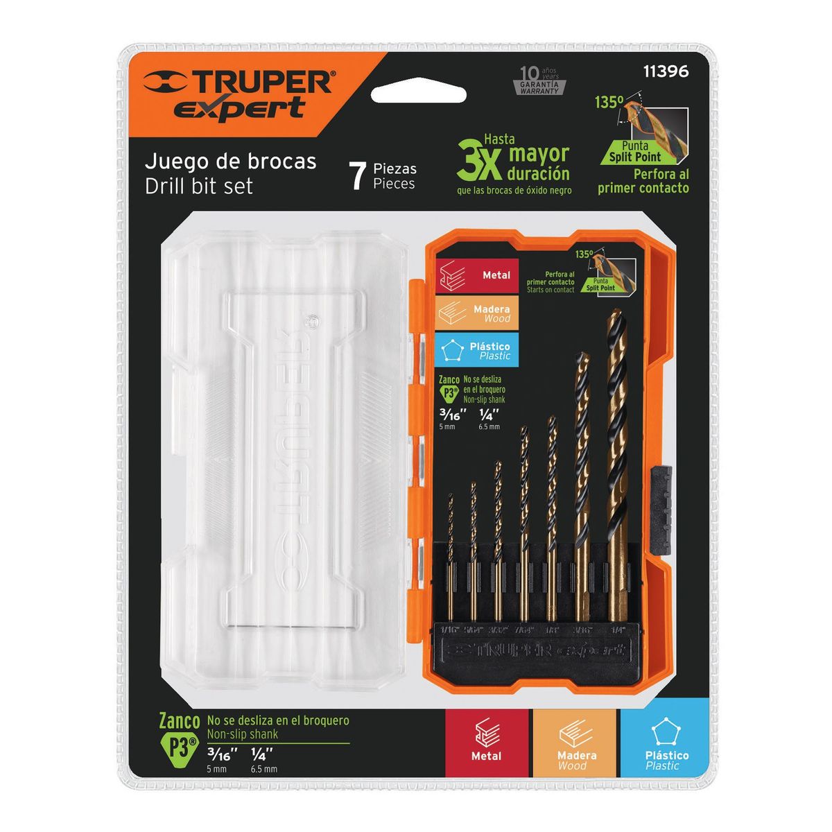 TRUPER - Juego de 7 brocas para metal HSS Truper