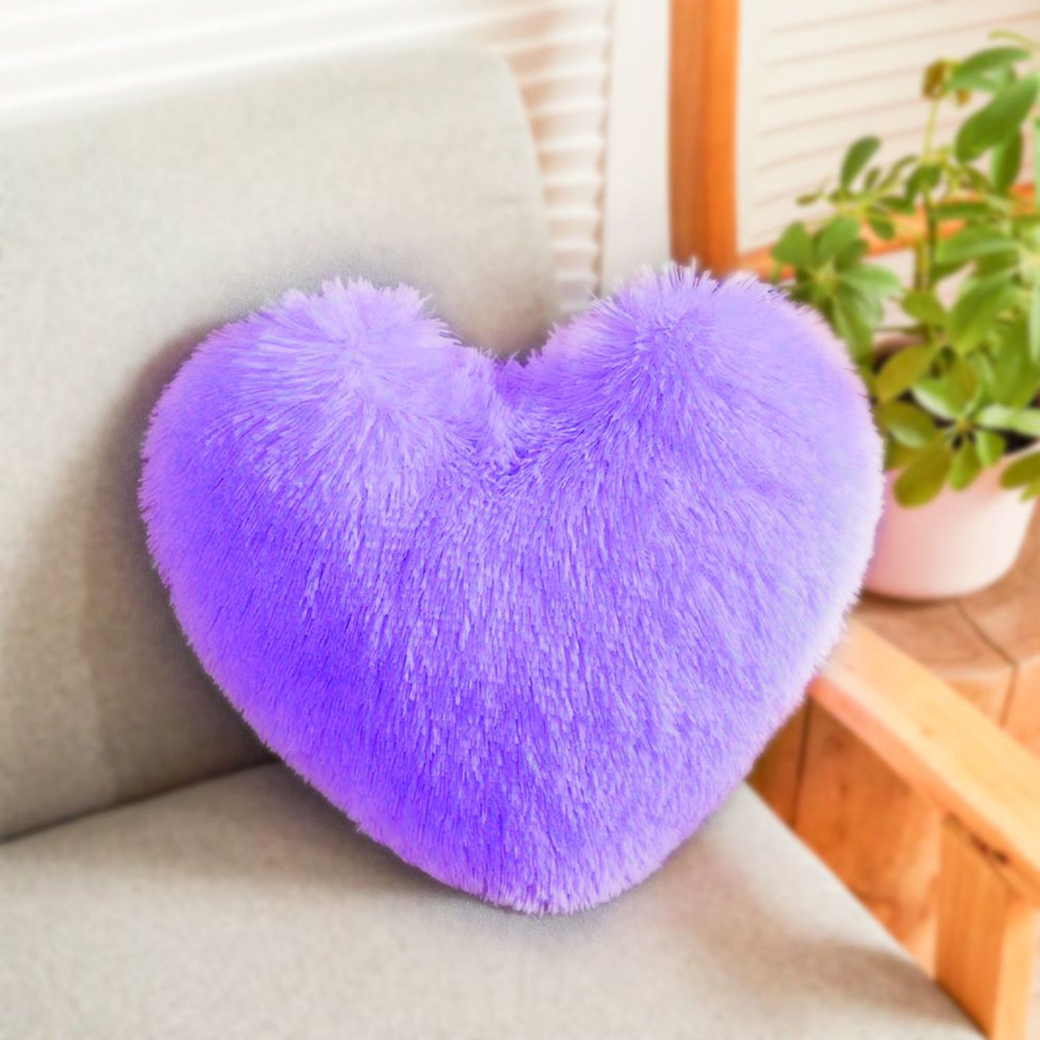 Cojín De Corazon Rosa Cojín Corazón Peluche 46x36cm Almohada