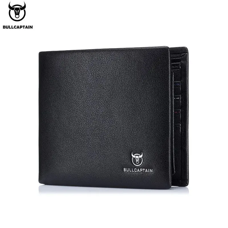 BULLCAPTAIN - BullCaptain - Billetera de Cuero Mate QB-003-BK Negro