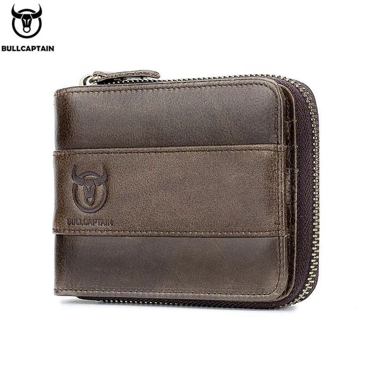 BULLCAPTAIN - BullCaptain - Billetera de Cuero Mate QB-025-CF Cafe