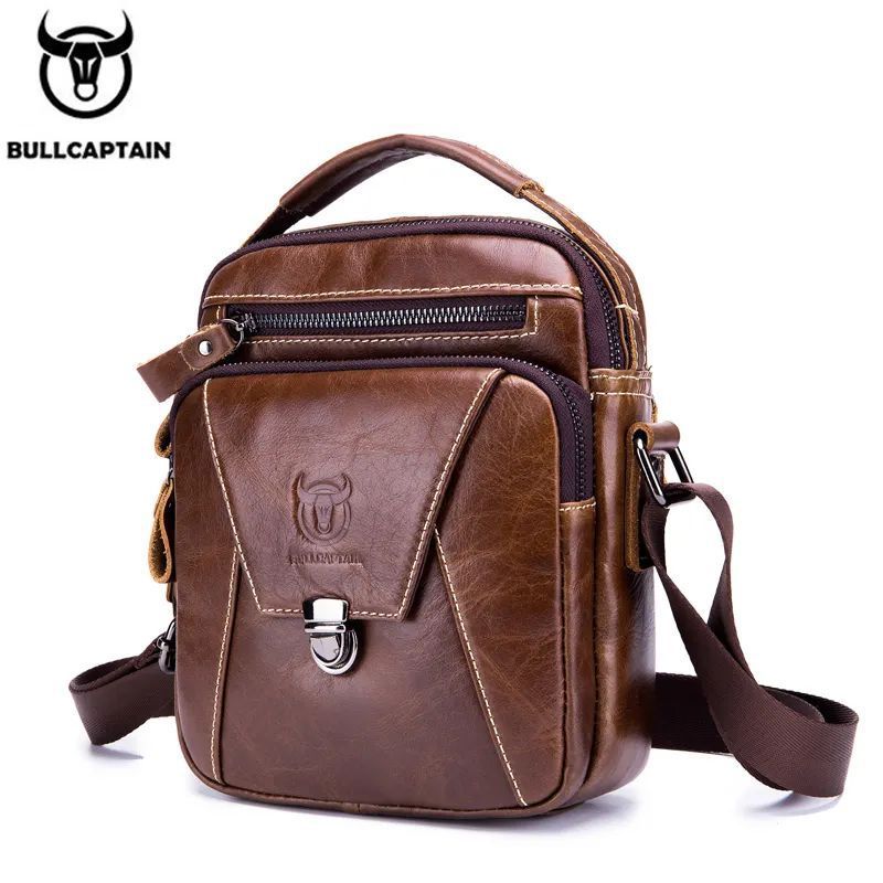 BULLCAPTAIN - BullCaptain - Morral de Cuero Mate DJB-041-CF Marrón