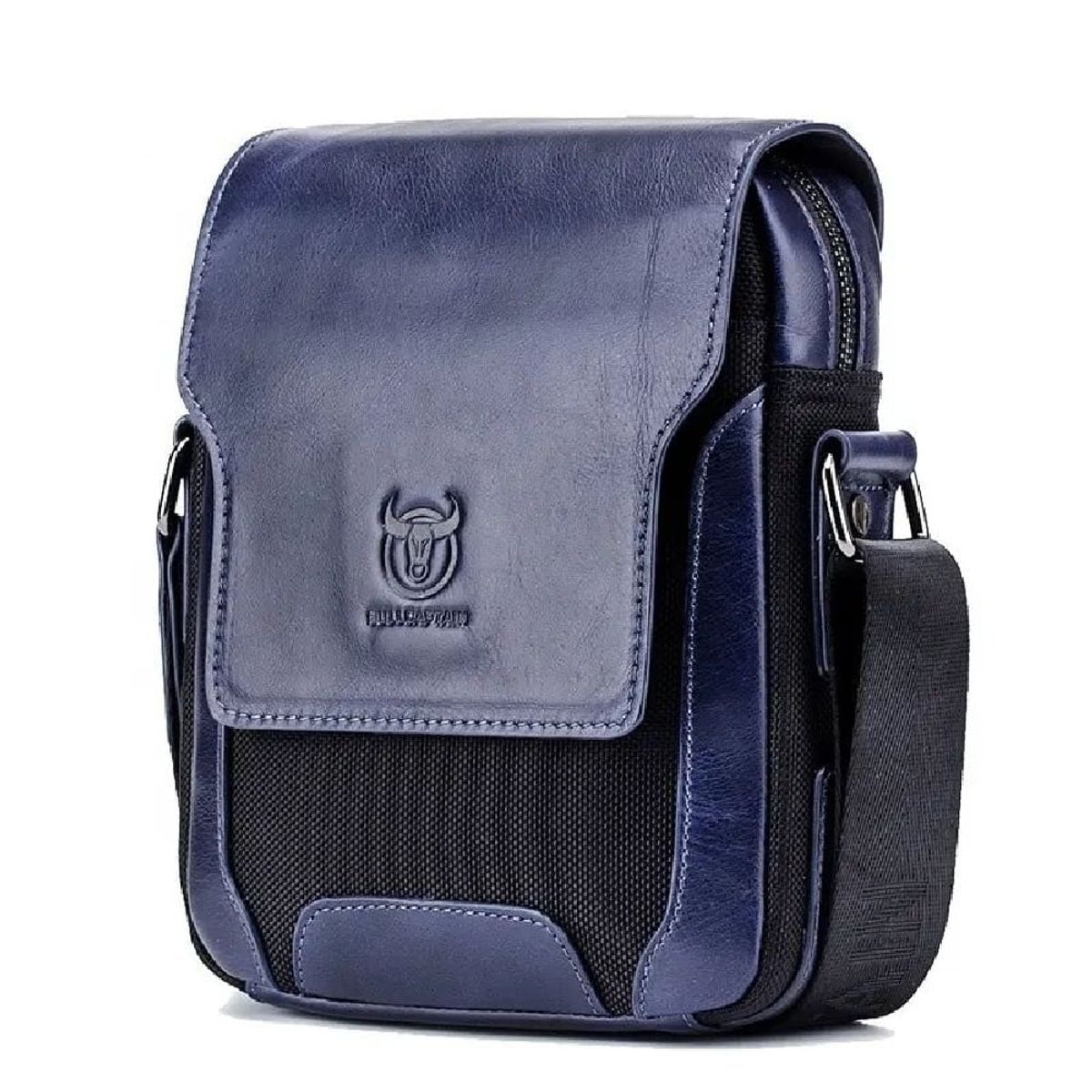 BULLCAPTAIN - BullCaptain - Morral de Cuero Mate DJB-999-BL Azul