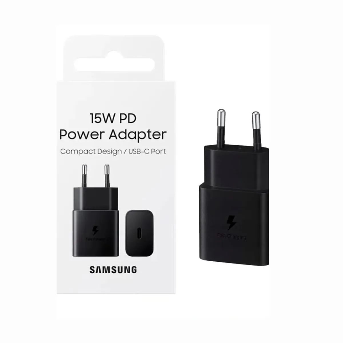 SAMSUNG - Cargador De Pared Samsung 15W Puerto Tipo-C Negro