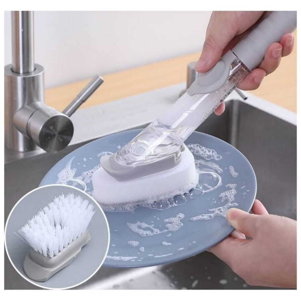 GENERICO - Cepillo 2 en 1 para Limpieza de Ollas o Sarten