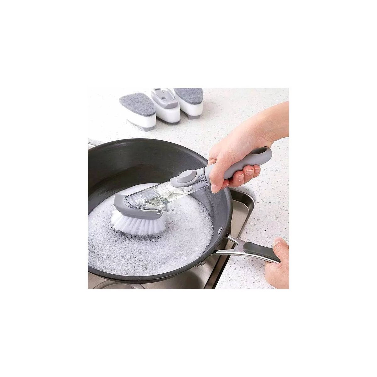 GENERICO - Cepillo 2 en 1 para Limpieza de Ollas o Sarten