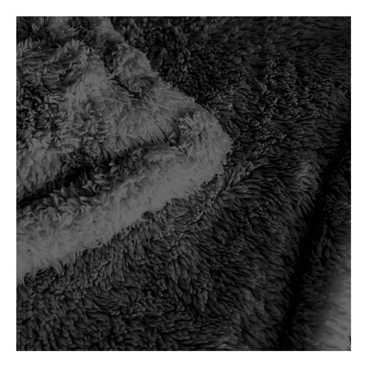 GENERICO - cubrecama 1plz peluche corto negro