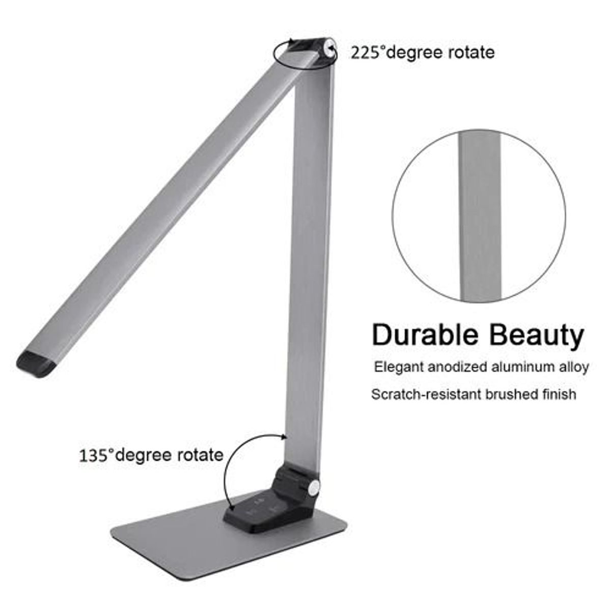 GENERICO - MONTECH - Lámpara Led Touch de Escritorio de Aluminio con Puerto USB