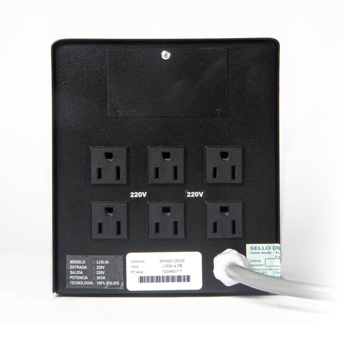 ELISE - ESTABILIZADOR 3000VA ELISE LCR-30 3kva 6 puertos 220v