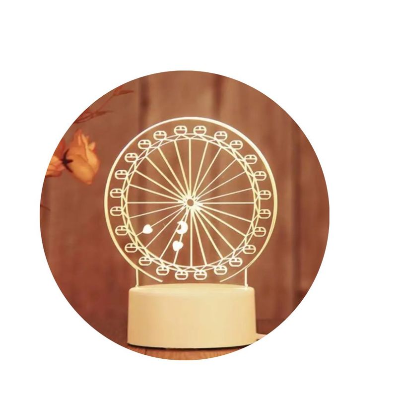 GENERICO - Lámpara de escritorio y luz nocturna diseño 3D carga  USB  Ruleta.