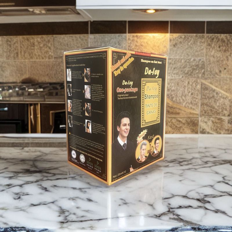 DEXE - SHAMPOO TINTE DE CABELLO BARBA CEJAS CANAS A NEGRO