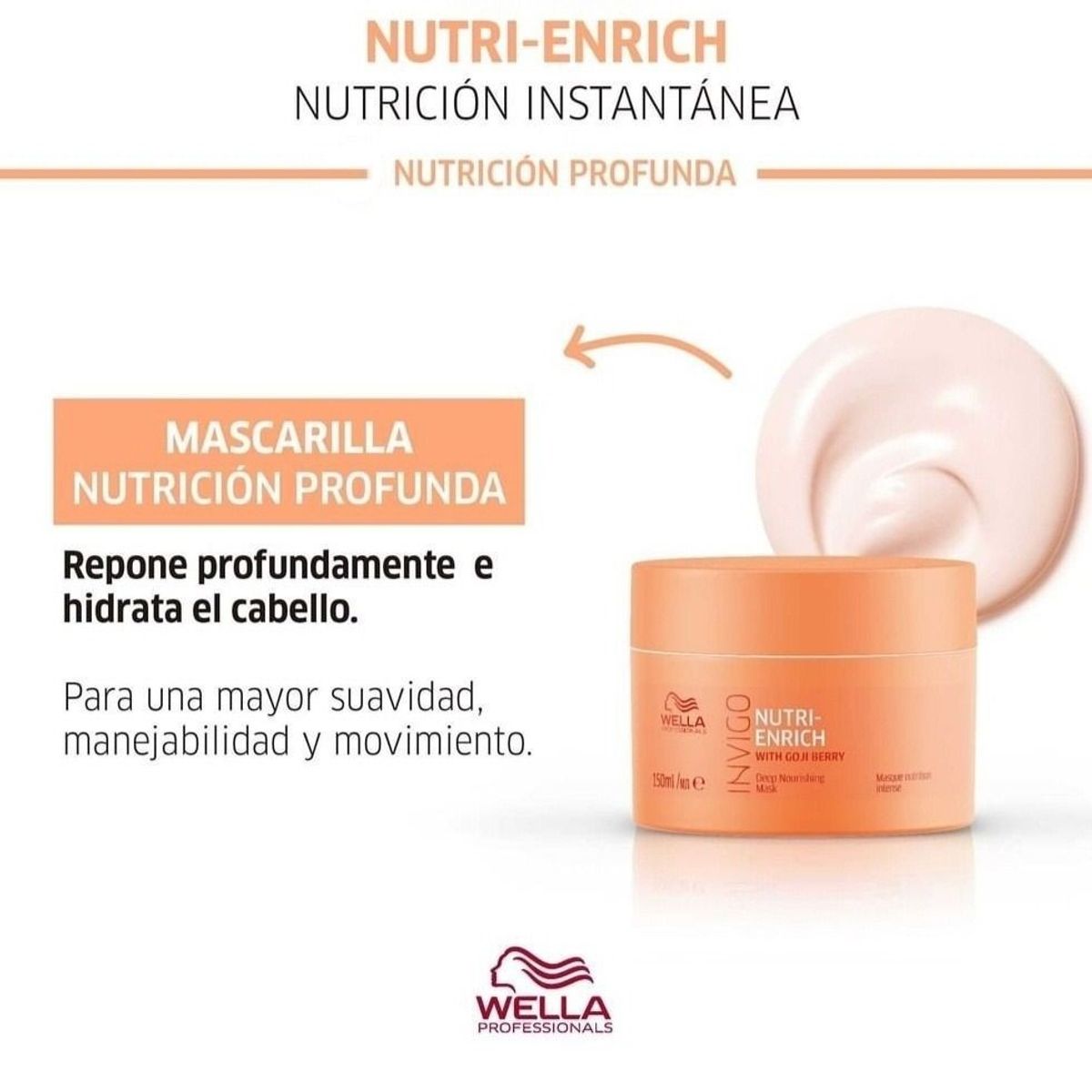 WELLA - Mascarilla Invigo Nutri Enrich Nutrición e Hidratación 150 ml Wella