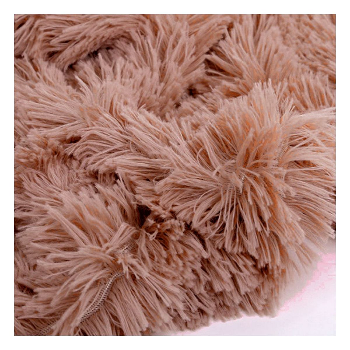 GENERICO - Funda de almohada peluche largo 50cmx90cm camello