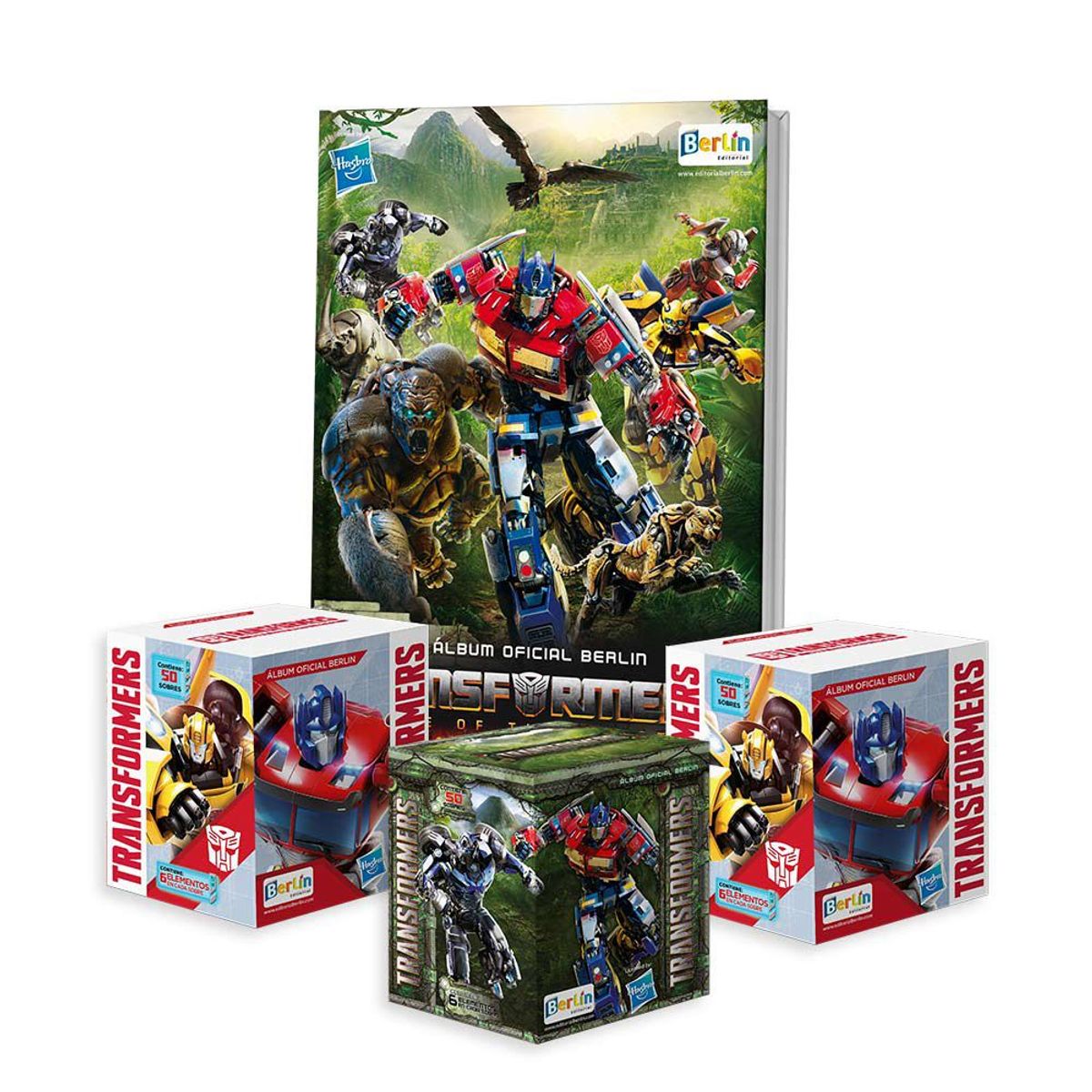 EDITORIAL BERLIN - Transformers, 1 Álbum Tapa Dura + 3 Cajitas (150 Sobres)