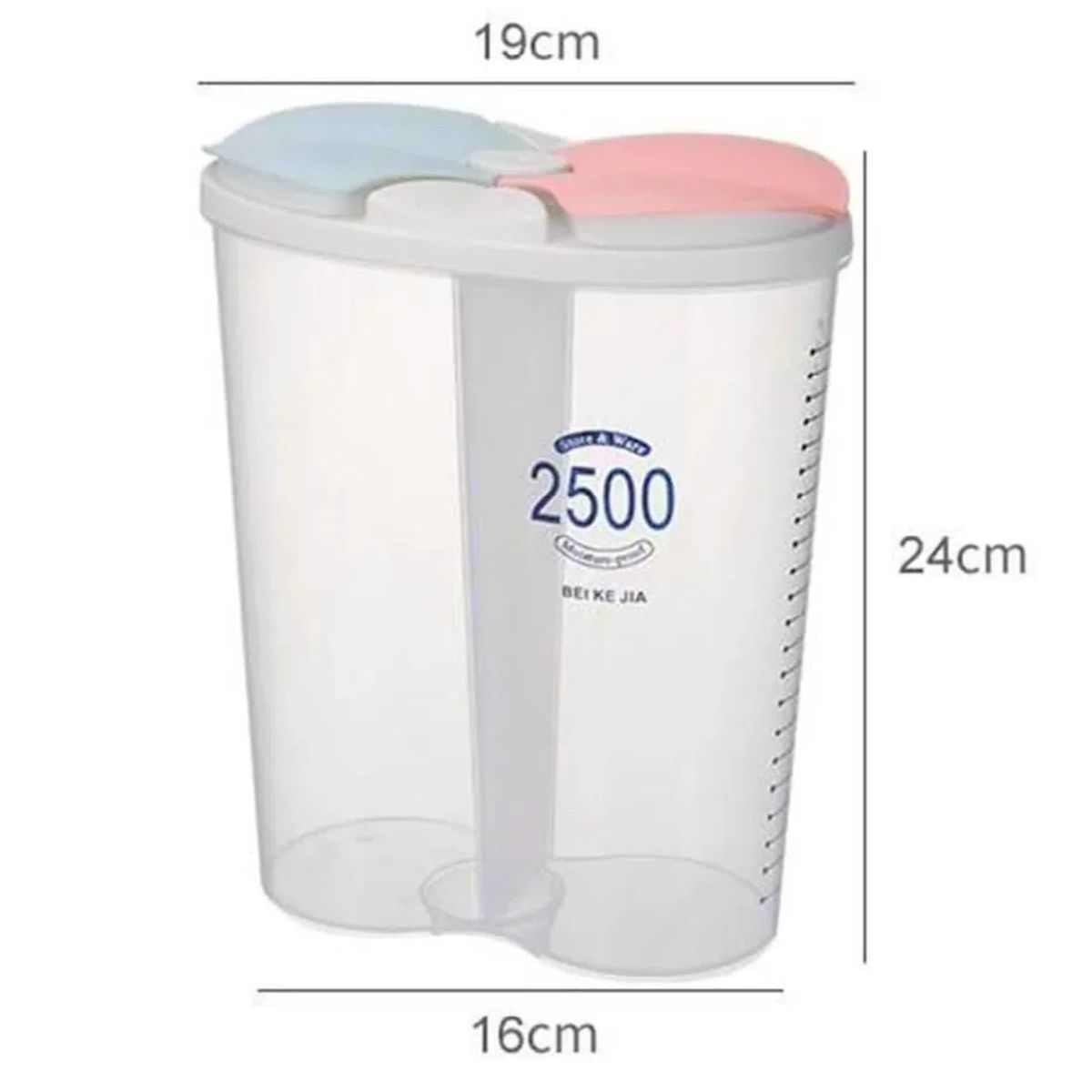 GENERICO - Dispensador de Cereales y Menestras de PVC - Capacidad 2500 ml