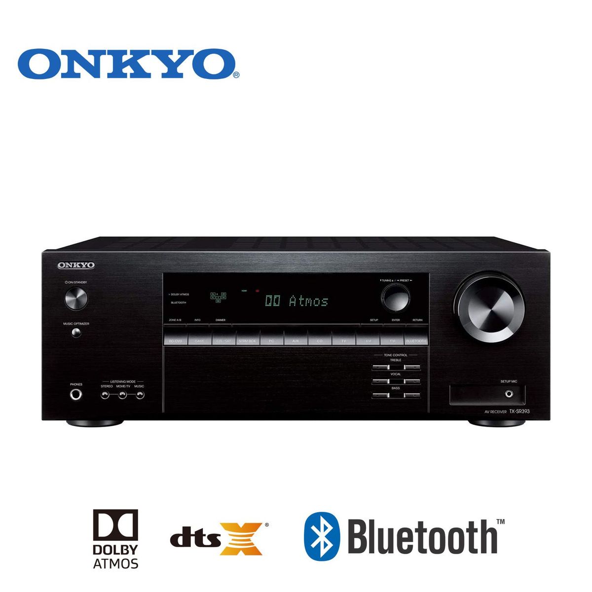 ONKYO - Amplificador Onkyo TX-SR393 Receptor AV 5.2 canales 4k Bth Version USA
