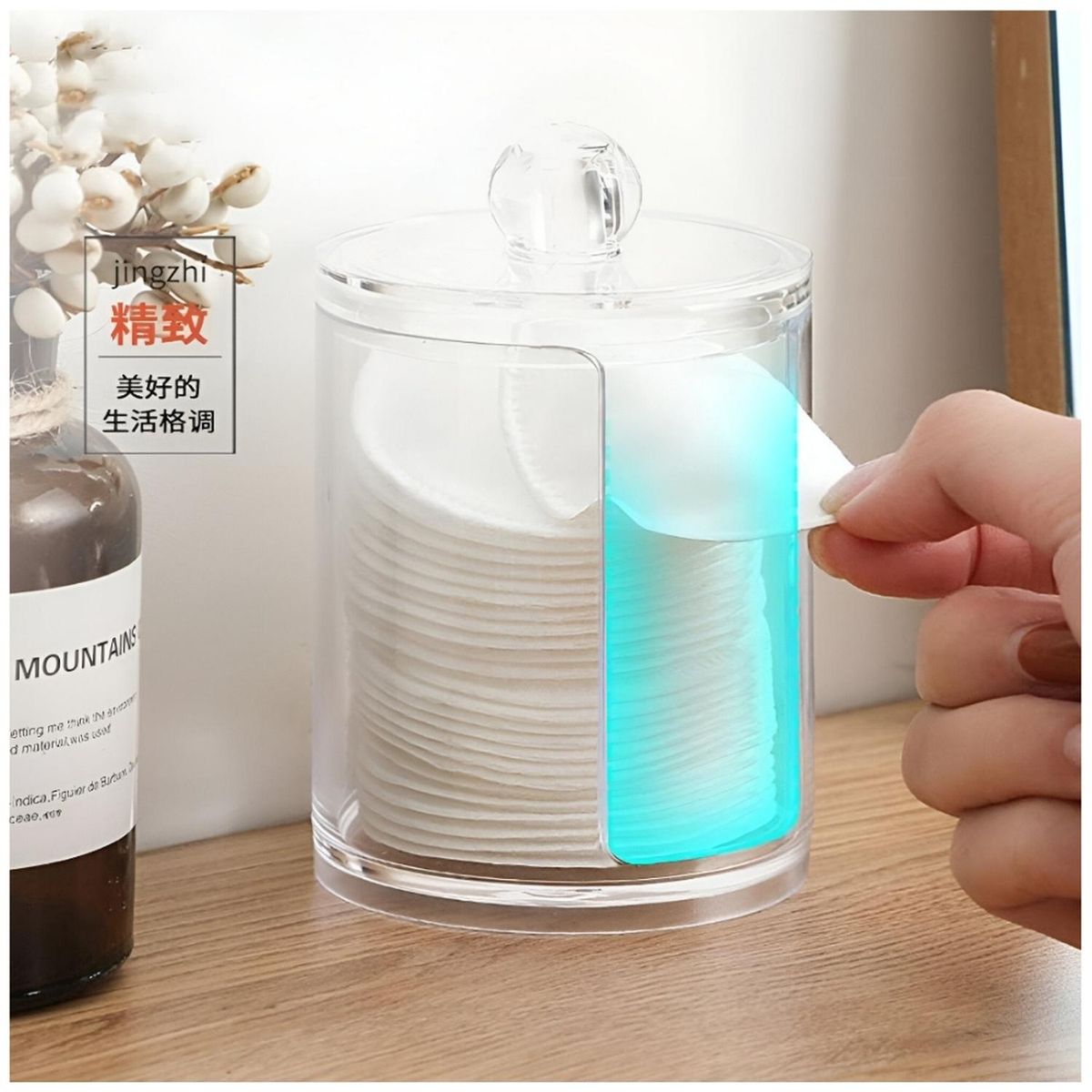 MINARI - Organizador Acrílico Dispensador de Discos Algodón A160 x 1UND