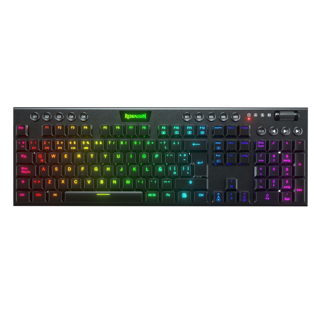 REDRAGON - Teclado Mecánico Gamer Redragon HORUS FS K618-RGB-SP Wireless