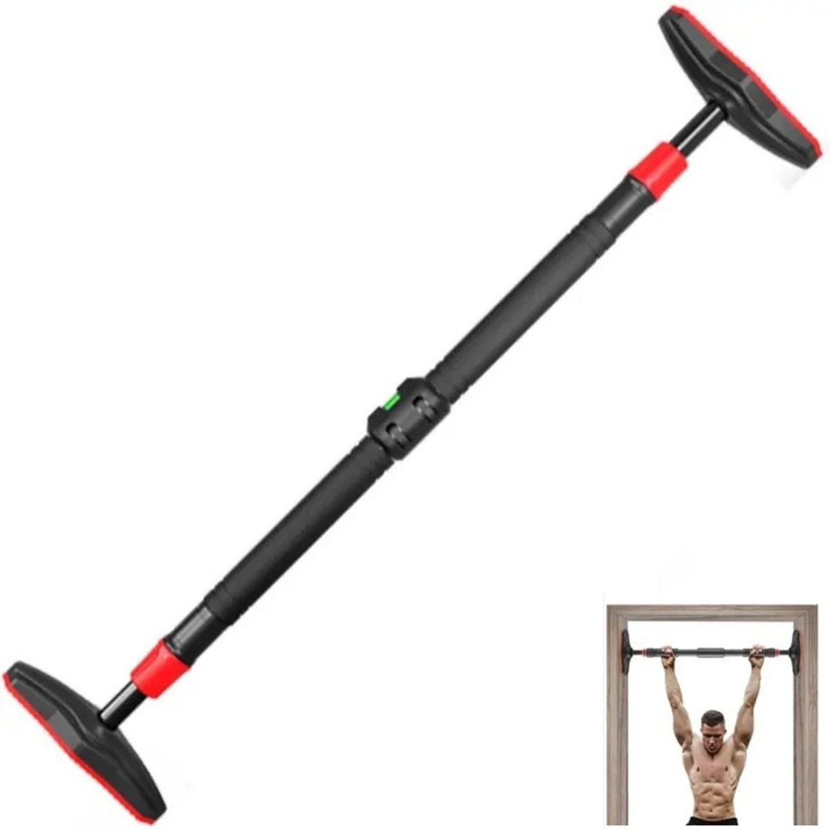 ALPHA GYM - Barra de dominadas a presión Pro 90-120 cm Pull Up