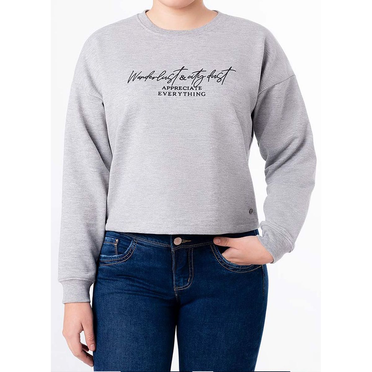 FITS ME - Polera French Terry Mujer Xionne