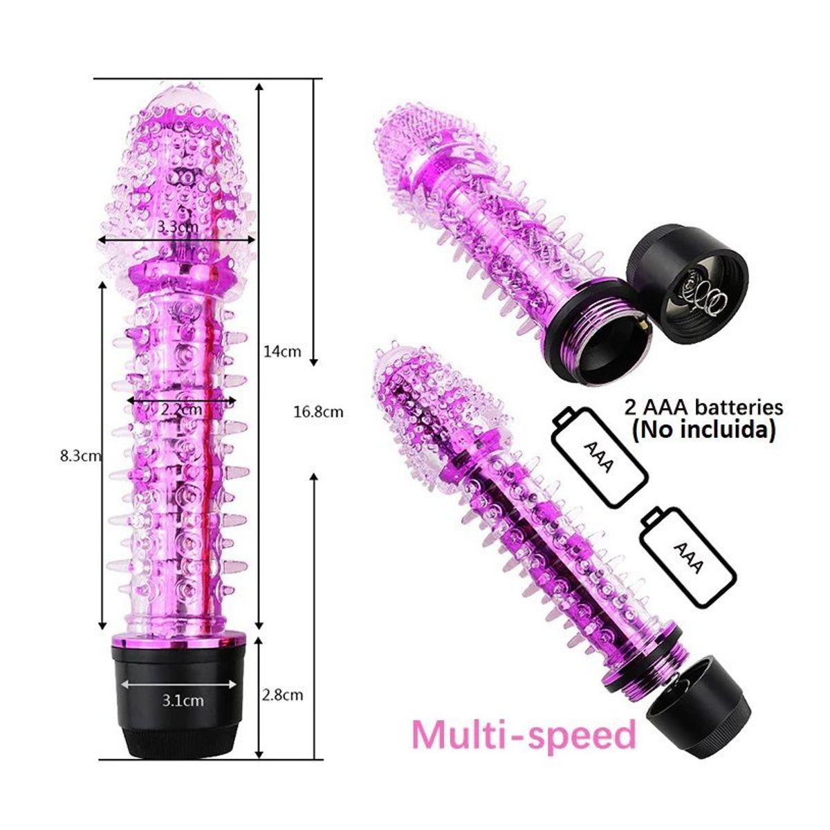 GENERICO - Vibrador impermeable rosada de 18cm X 33cm