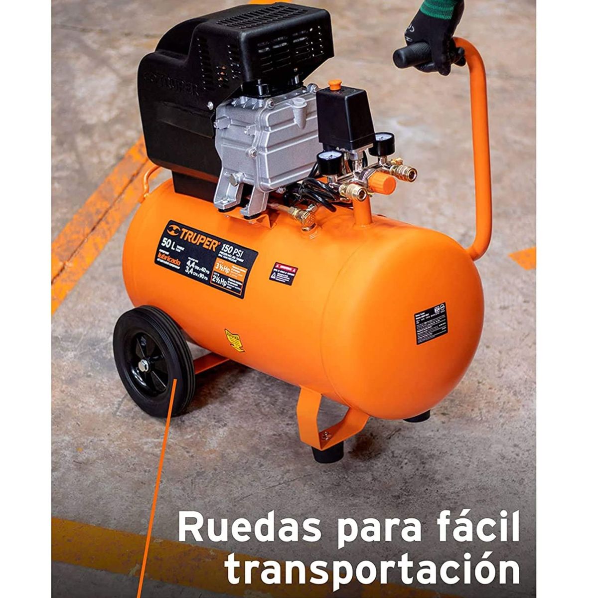 TRUPER - kit Compresor de aire 25L 3HP Clavadora engrapadora 18 manguera 10m