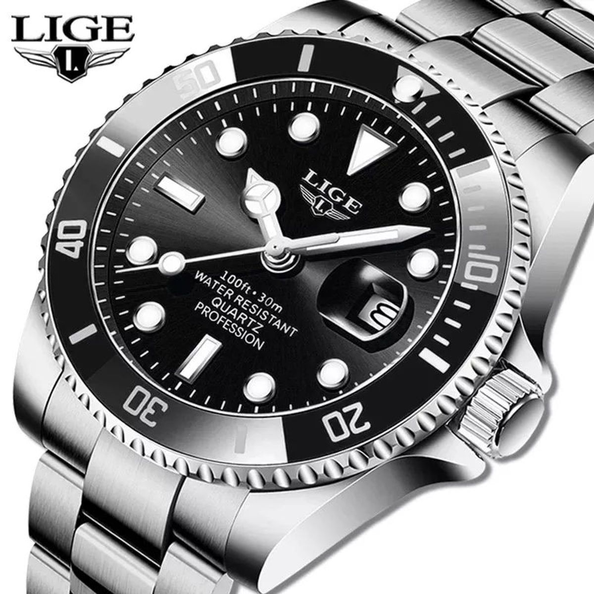 LIGE - Reloj de Lujo  Lige Hombre - Plata_.
