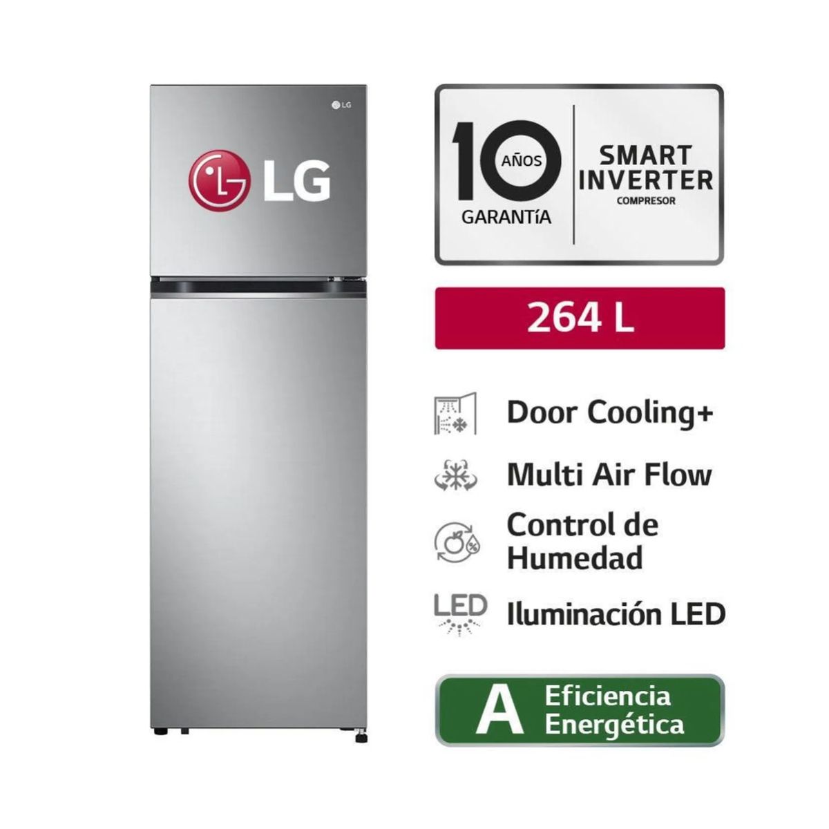 LG - Refrigeradora LG 264 LT No frost VT26BPY Plata