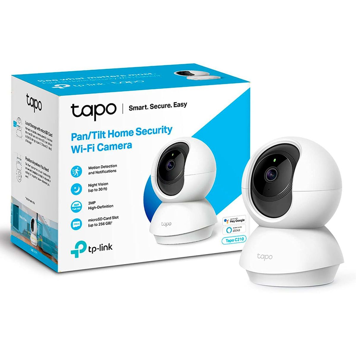 TP LINK - Cámara de Seguridad Wi-Fi Tapo C210 Giratoria 360° 3MP 2K
