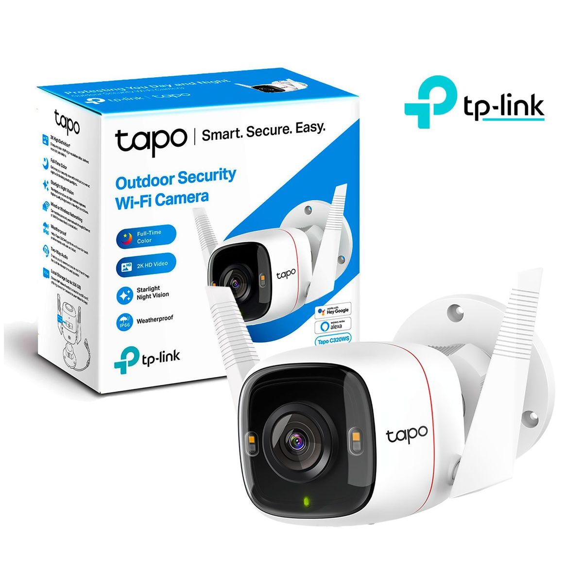 TP LINK - Cámara de Seguridad Wi-Fi Exterior Tapo C320WS 4MP 2K