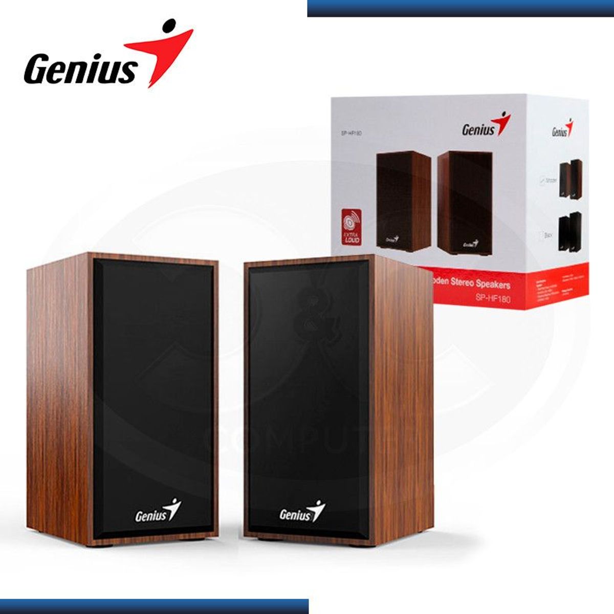 GENIUS - PARLANTE PARA PC GENIUS SP-HF180 USB + JACK 3.5 POWER 6W DISEÑO MADERA