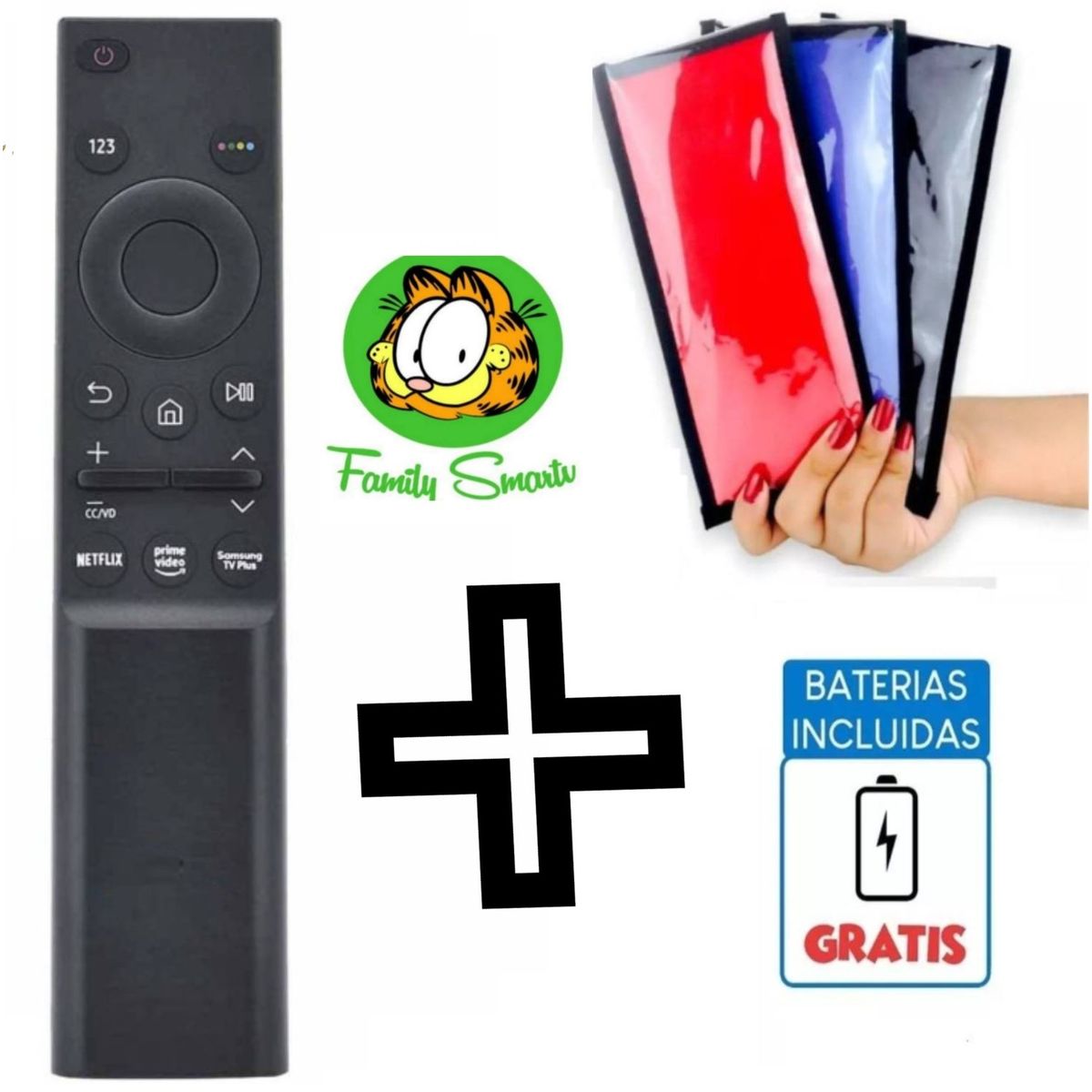 GENERICO - Control Remoto Para Tv Samsung Smart Qled 4k + Funda