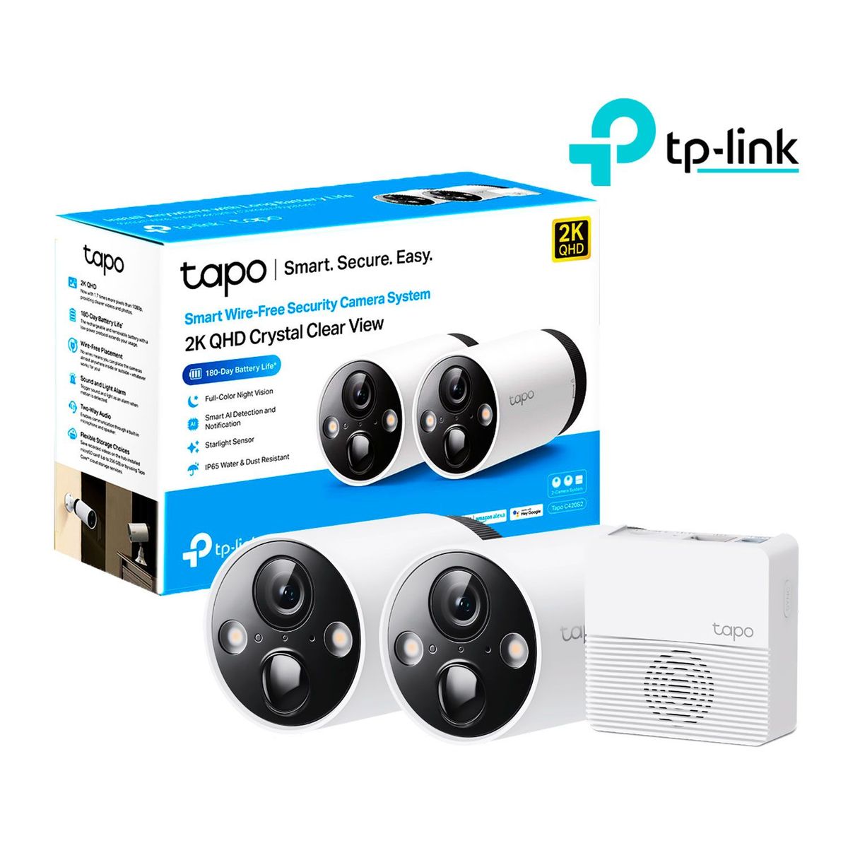TP LINK - Cámara de Seguridad Wi-Fi Exterior Tapo C420S2 2K con Batería