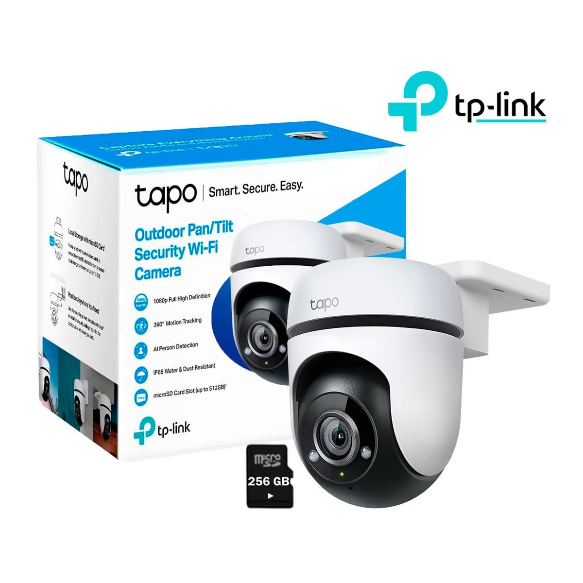TP LINK - Cámara de Seguridad Wi-Fi Externa Tapo C500 360° 1080P + SD 256GB