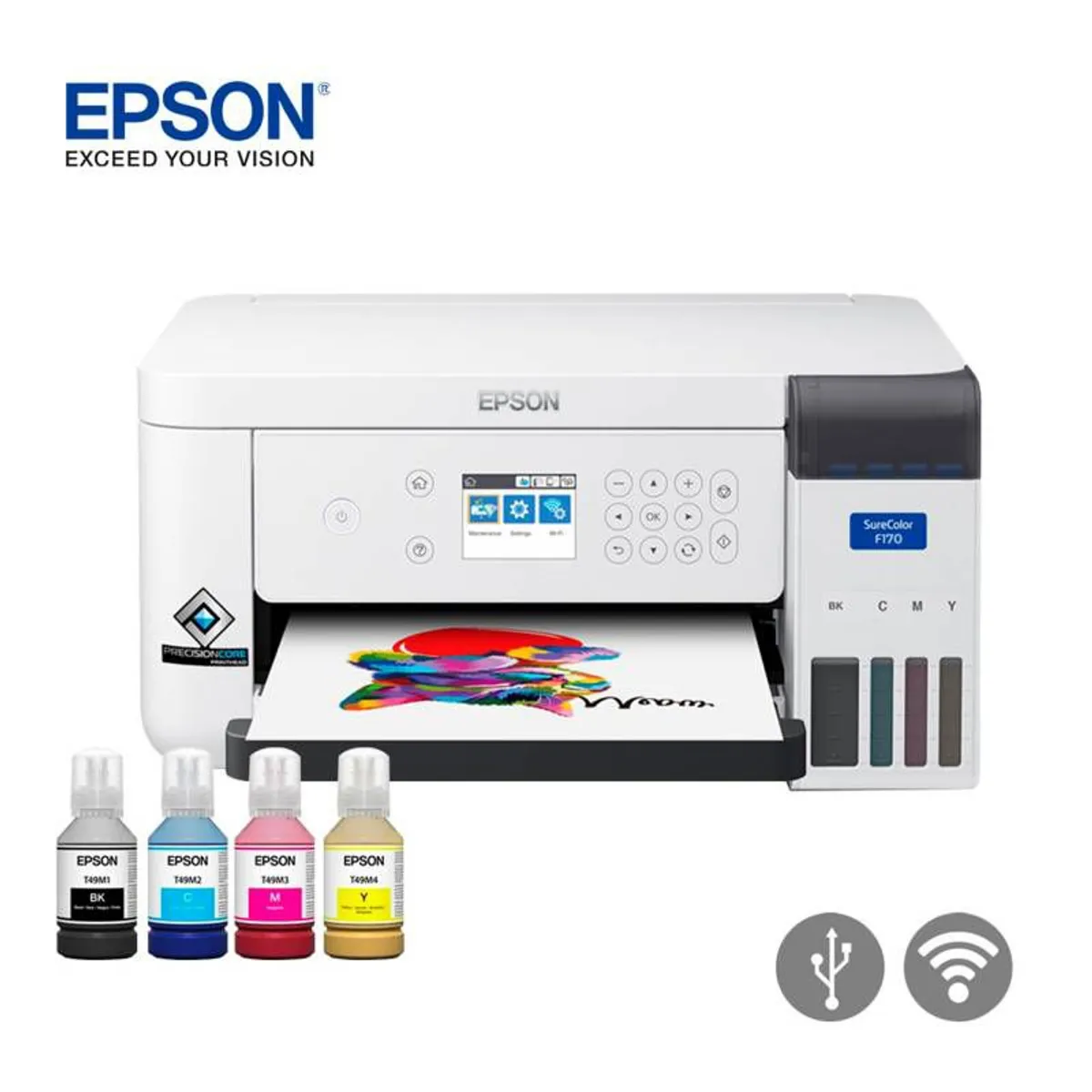 EPSON - Impresora Epson F170 DE SUBLIMACION A4 SISTEMA CONTINUO WIFI USB LAN