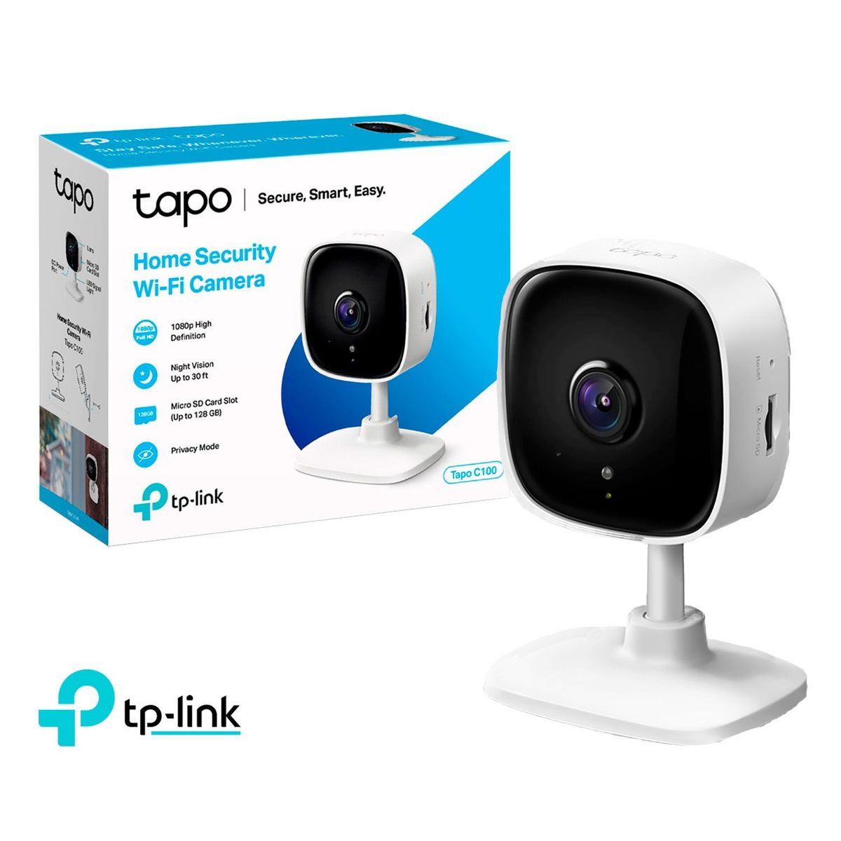 TP LINK - Cámara de Seguridad Wi-Fi Tapo C100 1080P FULL HD Interior
