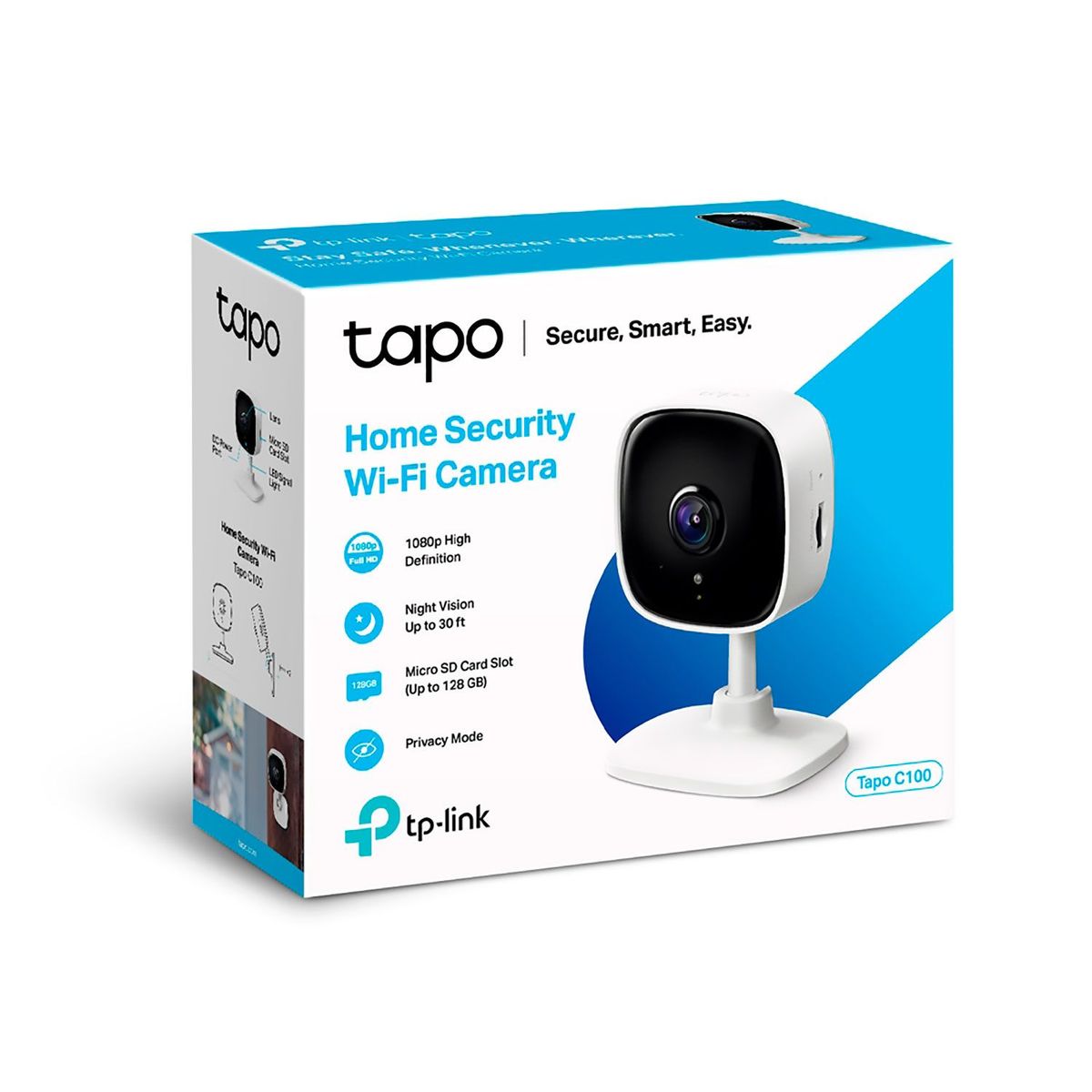 TP LINK - Cámara de Seguridad Wi-Fi Tapo C100 1080P FULL HD Interior