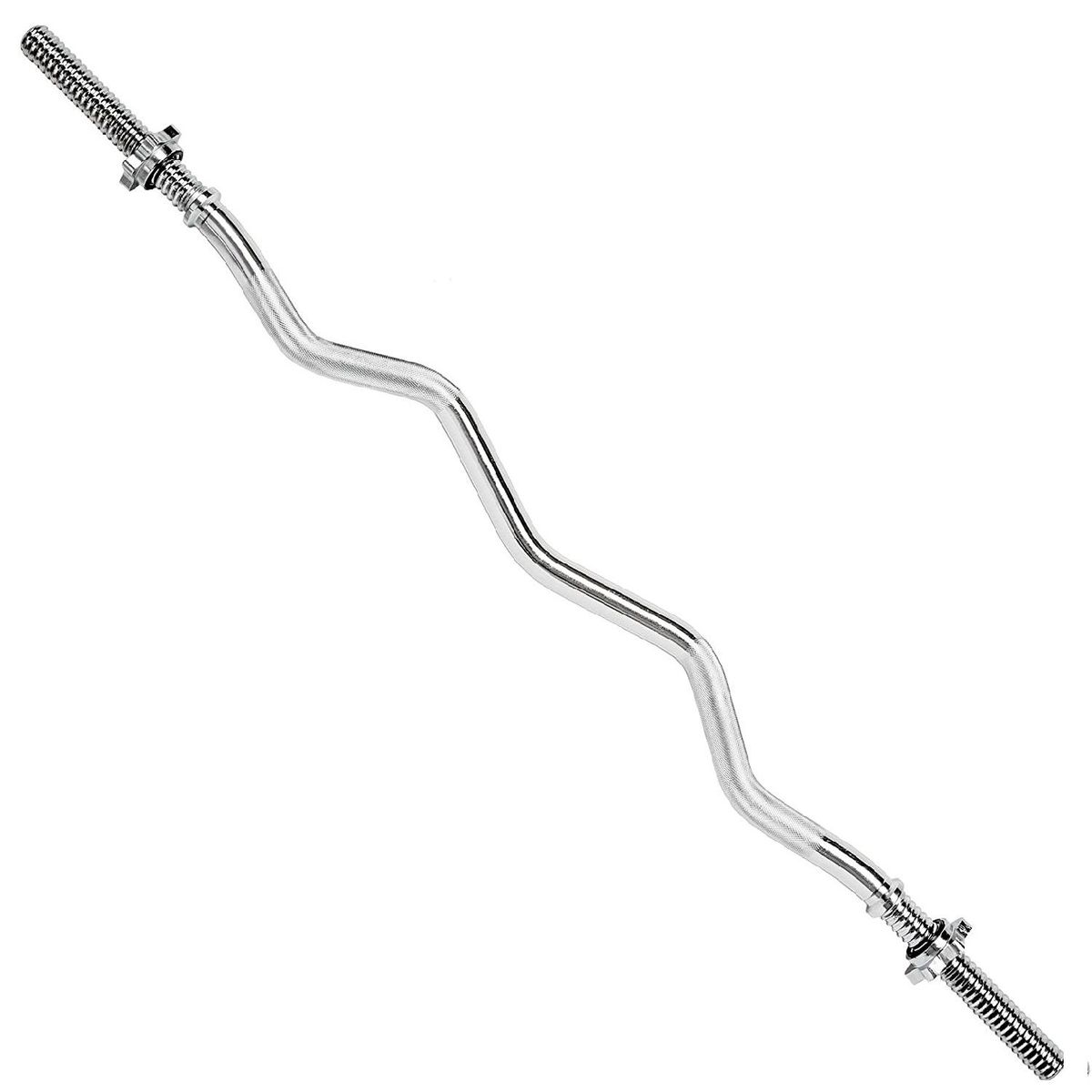 ALPHA GYM - Barra zeta de 150cm  seguros cromados