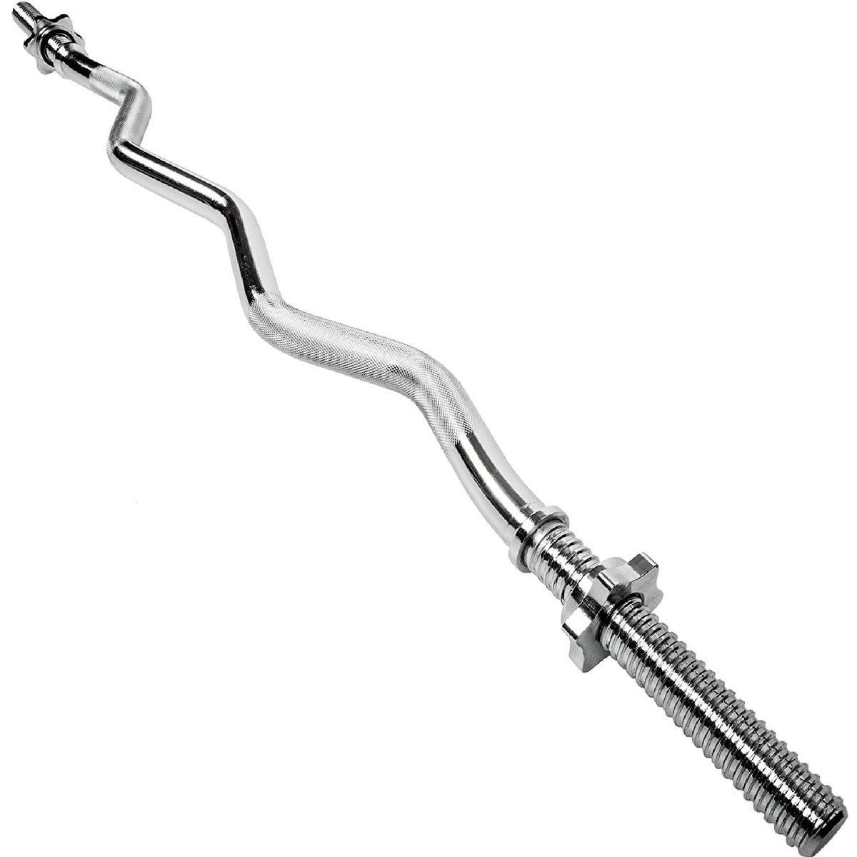 ALPHA GYM - Barra zeta de 150cm  seguros cromados