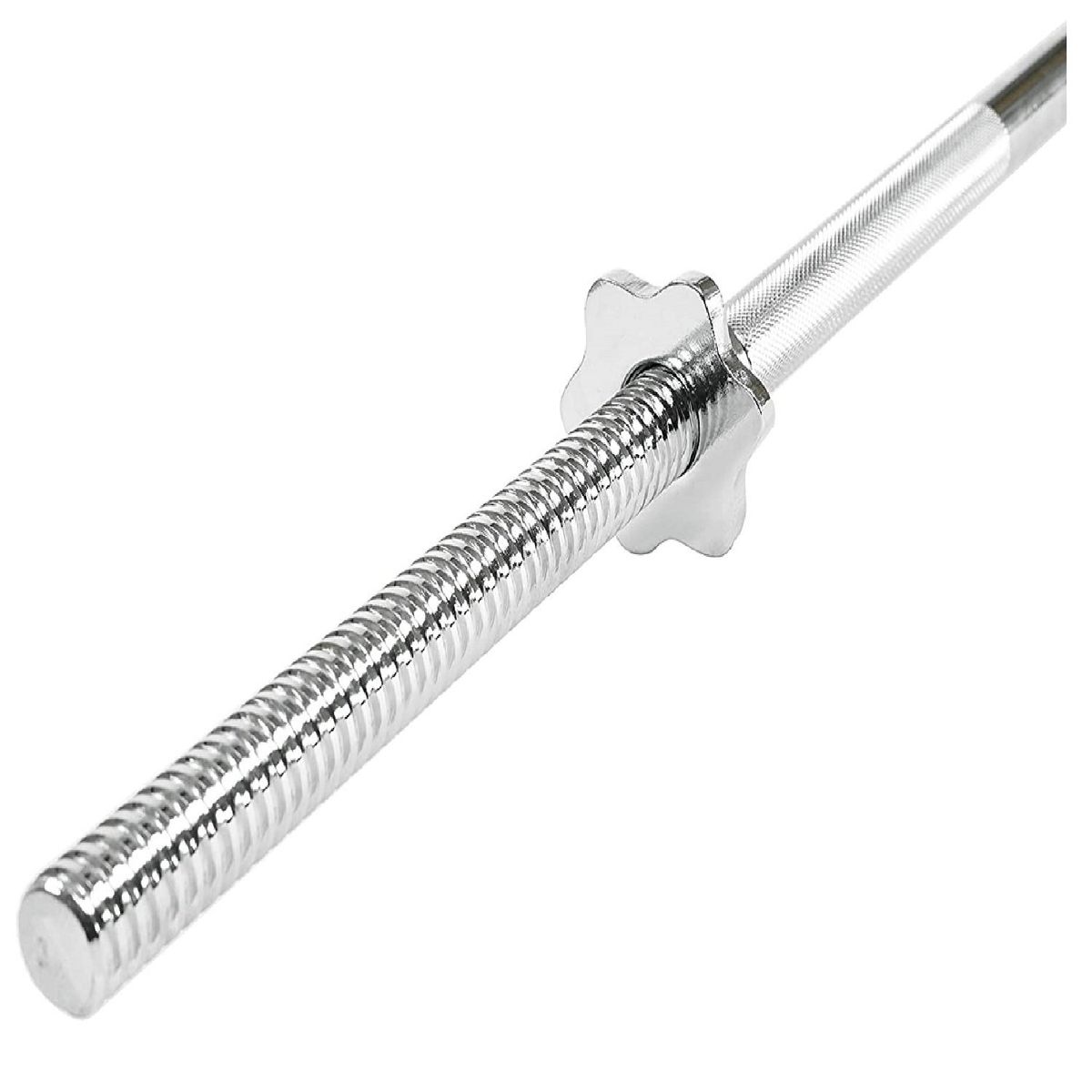 ALPHA GYM - Barra recta de 150cm + 2 seguros importados cromados