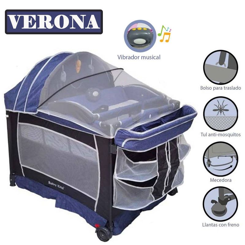 BABY KITS - Cuna Corral Baby Kits Verona Azul