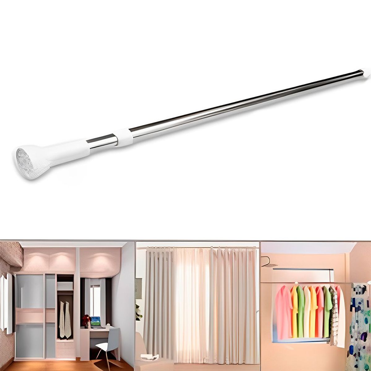 Varilla Telescópica Multifunción Palo de Closet Palo de Cortina, marca INSPIRA - Foto Principal