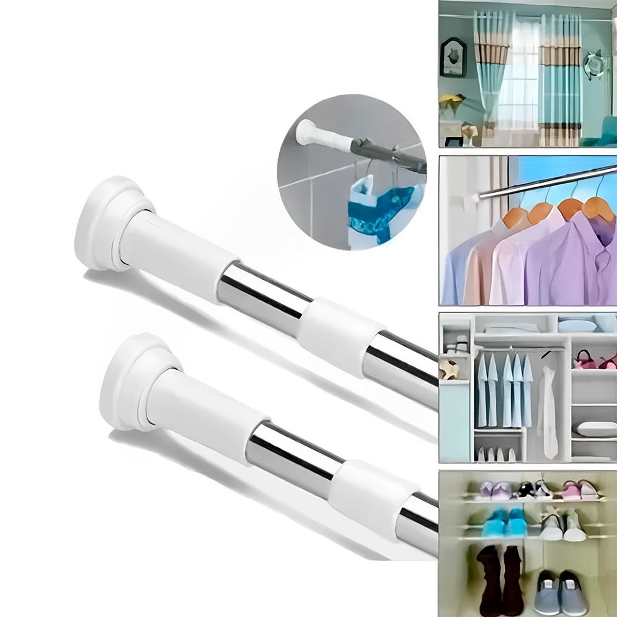 Varilla Telescópica Multifunción Palo de Closet Palo de Cortina, marca INSPIRA - Foto 2