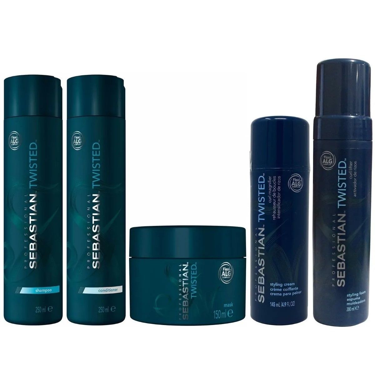 SEBASTIAN - Shampoo 250ml+ Acondic+ Mascarilla+ Crema + Mousse  Sebastian Twisted