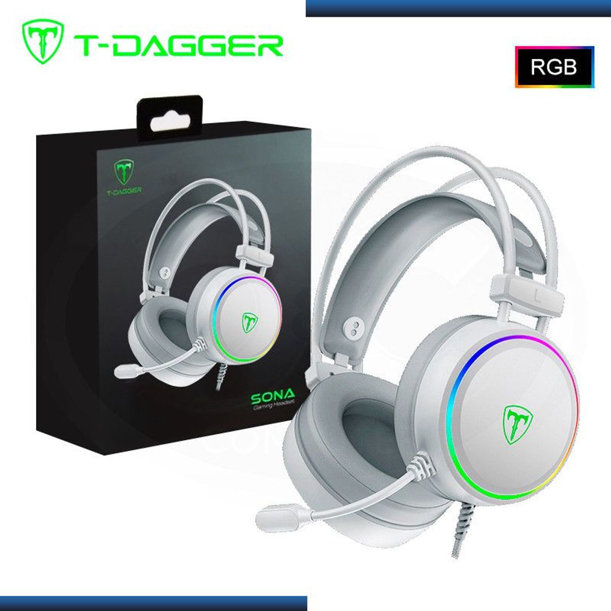 T-DAGGER - Auriculares T-Dagger SONA T-RGH304W WHITE