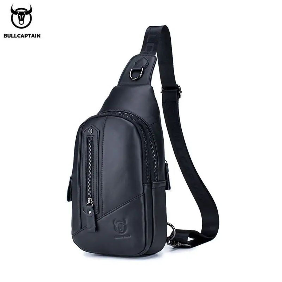 BULLCAPTAIN - BullCaptain - Mochila Cruzada de Cuero Mate XB-126-BK Negro