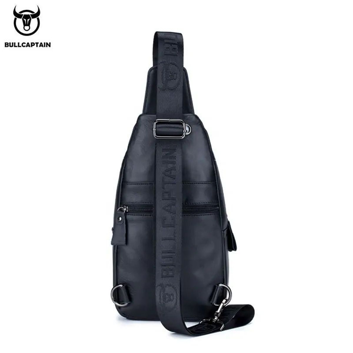 BULLCAPTAIN - BullCaptain - Mochila Cruzada de Cuero Mate XB-126-BK Negro