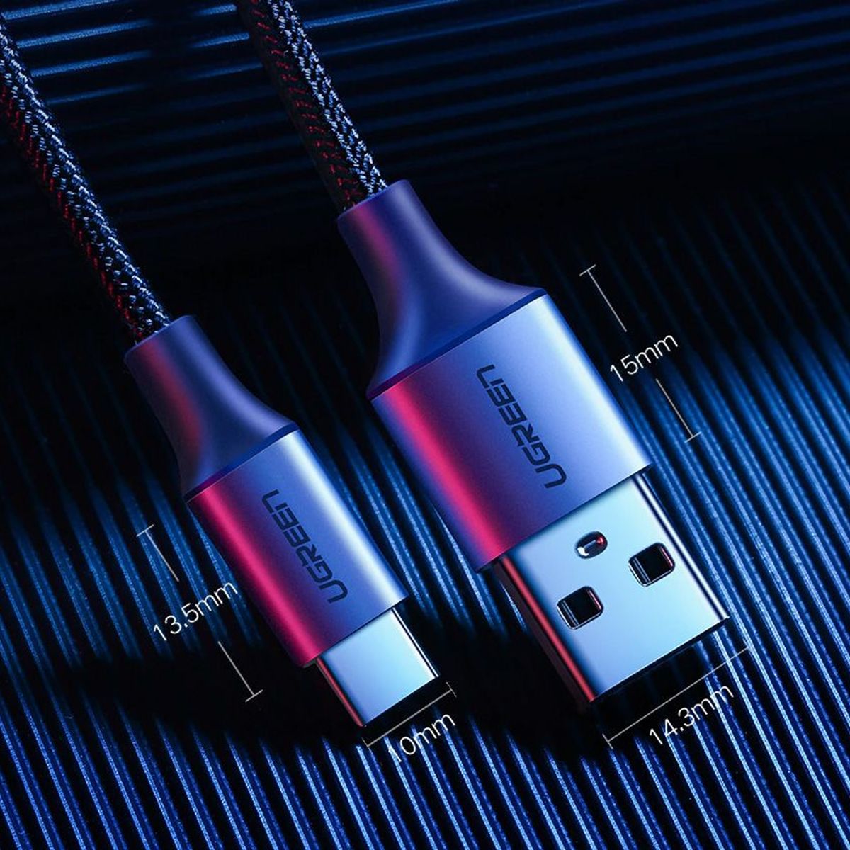 UGREEN - Cable Usb-c 1m Carga Rapida Android Nylon 3a Premium Pc