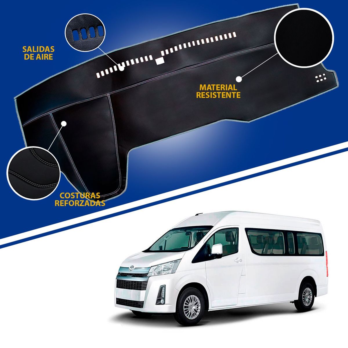 TECGO - PROTECTOR DE TABLERO CAMIONETA TIPO VAN TOYOTA HIACE 2021